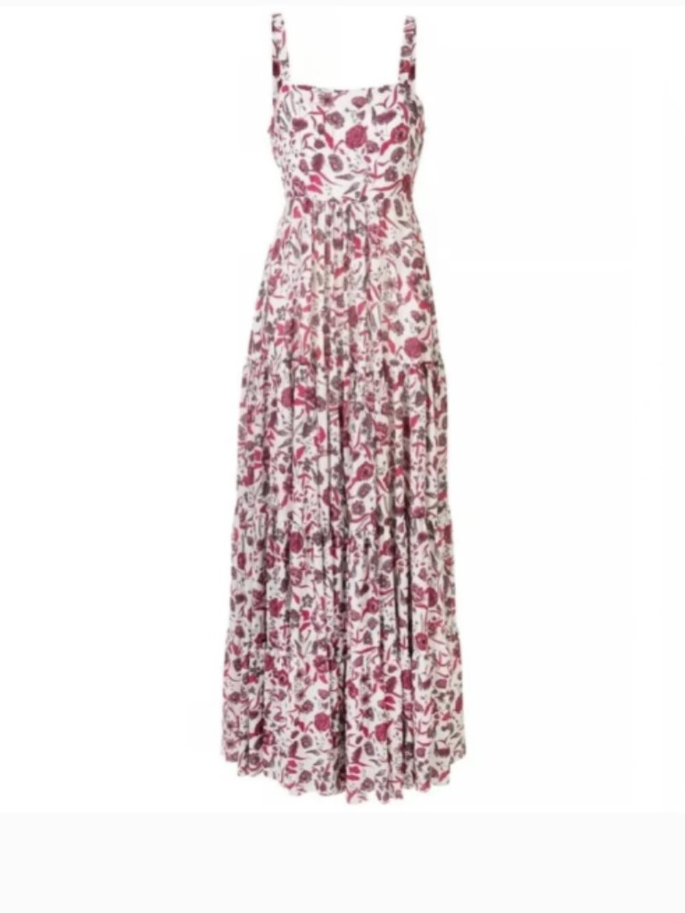 Alexis Zofia Berry Floral Smocked Tiered Crepe Maxi Dress Resortwear Medium - Picture 4 of 12